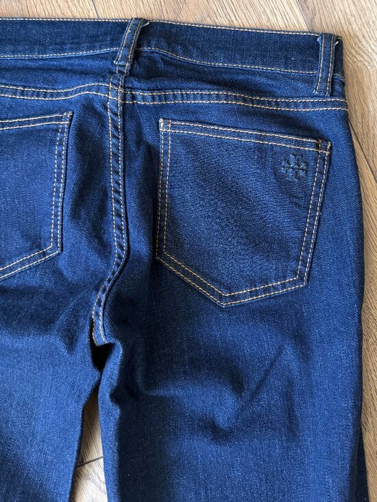 Tory Burch Women's Straight Leg Navy Blue Jeans Size: 24 - Picture 9 of 13